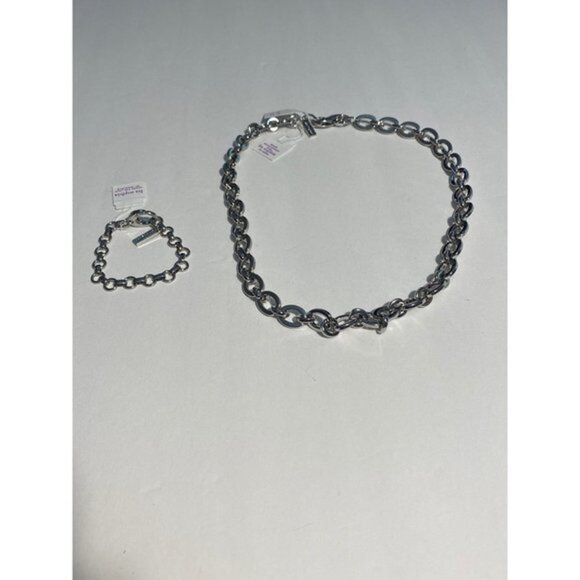 Lia Sophia Silver Tone Curb Link Chain Bracelet Set 2pcs - Picture 8 of 11